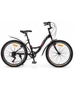 Велосипед Delta Butterfly 24 (черный/розовый), Цвет: черный, Размер рамы: 14"