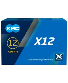 Цепь для велосипеда KMC X12 Ti-N Gold (11/128", 12 ск., 126 звеньев с замком), Цвет: жёлтый, Количество звеньев: 126, Замок цепи: замок