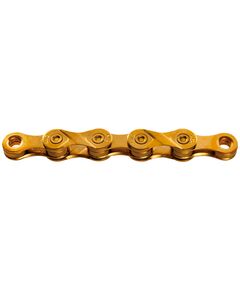 Цепь для велосипеда KMC X9 Ti-N Gold (1/2"x11/128", 9 ск., 114 звеньев, с замком, золотистая)