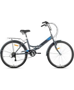 Велосипед SITIS POINT 7SP 26" (2025, Grey-Black-Blue), Цвет: серый, Размер рамы: 13,5"