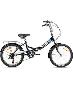 Велосипед SITIS POINT 7SP 20" (2025, Black-Grey-Blue), Цвет: черный, Размер рамы: 10"