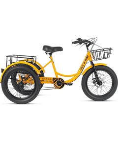 Велосипед трехколесный SITIS CARGO рикша FAT 20 steel (2025, Yellow-Black)