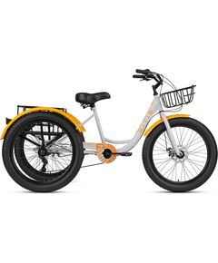 Велосипед трехколесный SITIS CARGO рикша FAT 24" (2025, White-Yellow), Цвет: белый