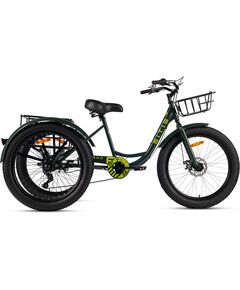 Велосипед трехколесный SITIS CARGO рикша FAT 24" (2025, Black-Green), Цвет: зелёный