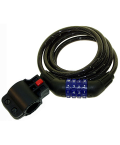 Замок велосипедный кодовый (4 разряда) M-Wave 5-230170 8x1500 мм (полупрозрачный, черный)