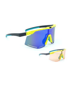 Очки солнцезащитные Author ZX8 S!BRIGHT Orange 65/BlueRevo 13 (неоново-жёлтый/зелёный), Цвет: жёлтый