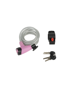 Велосипедный замок Author ASL-41 8 x 1500 мм (серебристо-розовый)