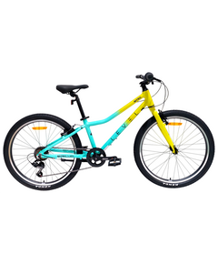 Велосипед Level Nitro 24 (бирюзово-желтый градиент), Цвет: жёлтый, Размер рамы: 12"