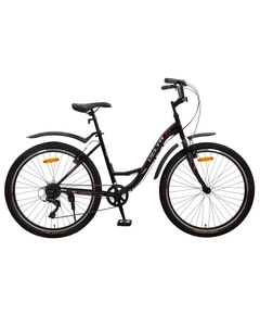 Велосипед Delta Fiesta 26 (чёрный/красный), Цвет: черный, Размер рамы: 17"