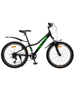 Велосипед Delta Flex 24 (чёрный/зеленый), Цвет: зелёный, Размер рамы: 12"