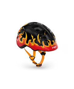 Велошлем детский Met Hooray (Black Flames), Цвет: черный, Размер: 52-55