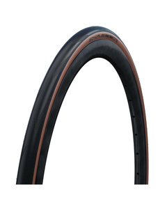 Покрышка велосипедная Schwalbe ONE 700x28C, TubelessEasy, RaceGuard (складная, черно-коричневая)