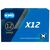 Цепь для велосипеда KMC X12 Ti-N Gold/Black (11/128", 12 ск., 126 звеньев с замком), Цвет: черный, Количество звеньев: 126, Замок цепи: замок