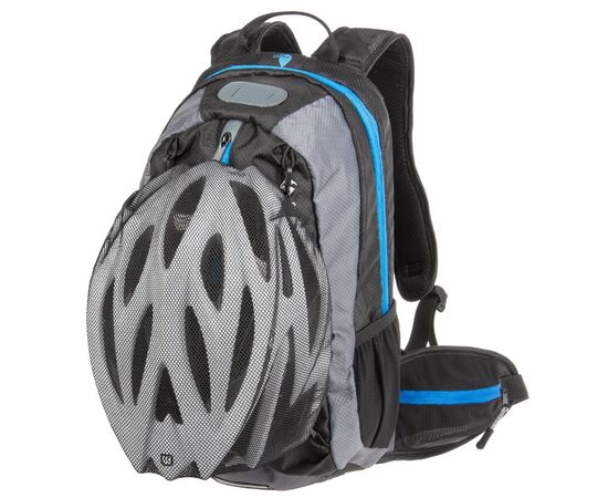 Рюкзак M-Wave 5-122634 облегчённый с дождевым чехлом (чёрный/синий), изображение 2