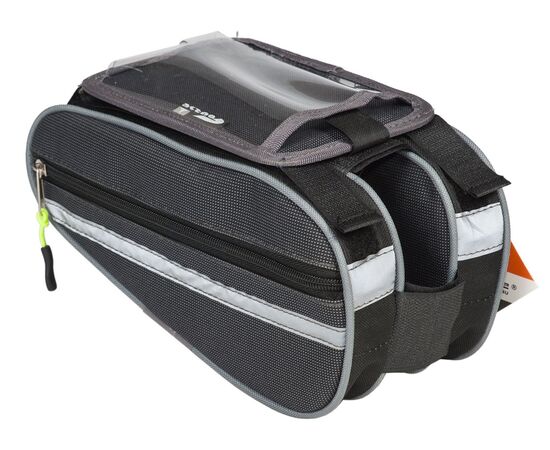 Велосумка Course Твин на раму с чехлом для телефона (серый), изображение 2