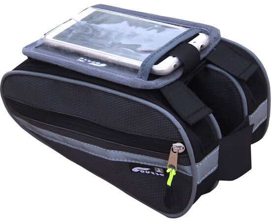 Велосумка Course Твин на раму с чехлом для телефона (серый), изображение 4