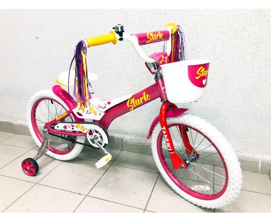 Детский велосипед Stark Tanuki 18 Girl (2020, розовый/белый), изображение 4 Детский велосипед Stark Tanuki 18 Girl (2020, розовый/белый), изображение 4