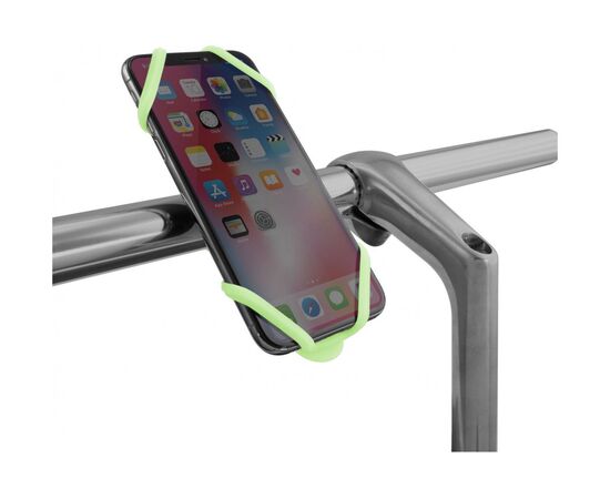 Держатель для смартфона универсальный 4"-6.5" на руль BONE BIKE TIE 2 07-180014 (люминесцентный зелёный), Цвет: зелёный, изображение 2