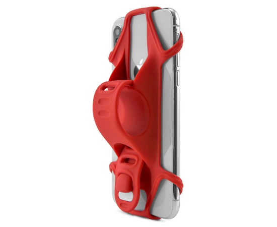 Держатель для смартфона универсальный 4"-6.5" на руль BONE BIKE TIE 2 07-180011 (красный), Цвет: Красный