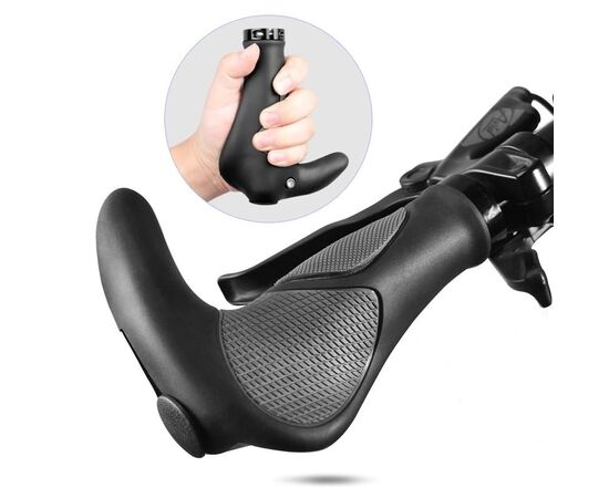 Грипсы HL-G232 L-140 (чёрный/серый), изображение 2