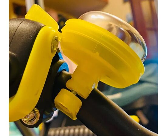 Звонок для велосипеда Joykie 33AD-03 D-45мм (жёлтая база), Цвет: жёлтый, изображение 4