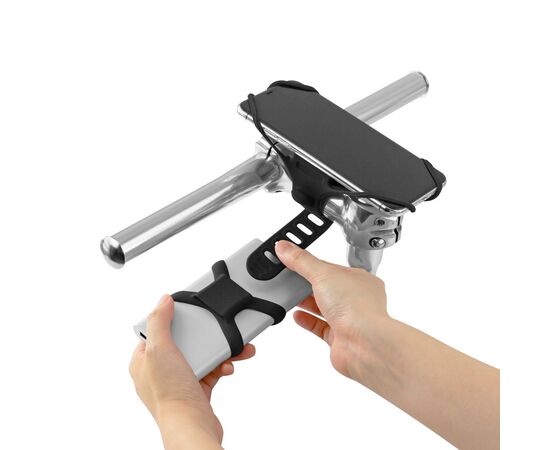 Держатель для смартфона 4.7"-7.2" на руль BONE BIKE TIE 4 + POWER STRAP 07-200630 (чёрный), изображение 16