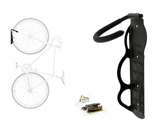 Держатель велосипеда на стену за колесо HW 350020 (чёрный), изображение 2