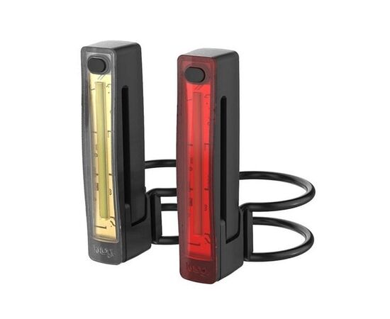 Набор велосипедных фонарей Knog Plus USB (зад+перед, чёрные), Цвет: Черный