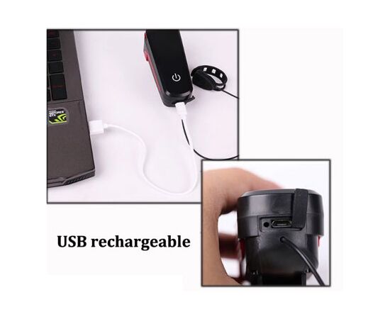 Фара YG-165 и задний фонарь YG-484 заряжаемый от USB, изображение 6