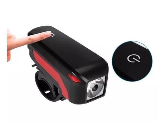 Фара велосипедная со звонком STG YG-7599 заряжаемая от USB, изображение 2 Фара велосипедная со звонком STG YG-7599 заряжаемая от USB, изображение 2