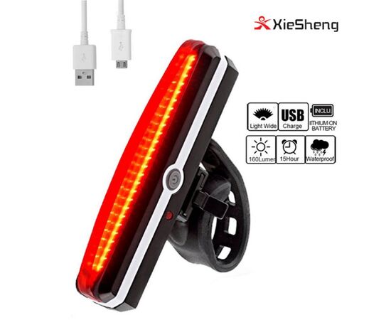 Фонарь задний велосипедный YG-2266 заряжаемый от USB, изображение 2