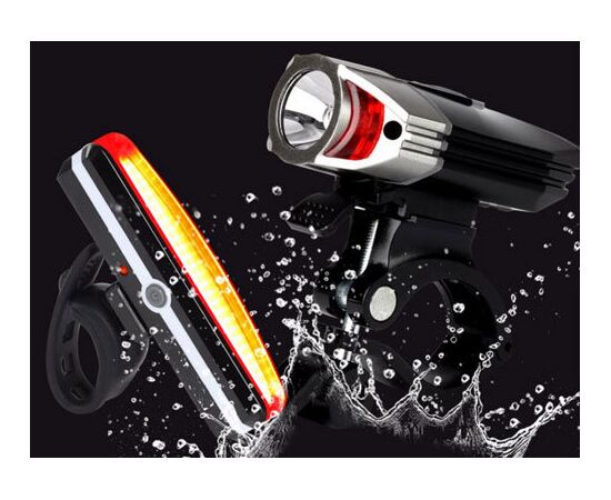 Фара и задний фонарь YG-418 заряжаемый от USB, изображение 3