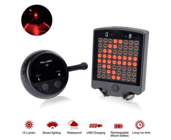 Задний фонарь для велосипеда с указателем поворота YGC-07, изображение 4