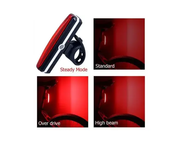 Фонарь задний велосипедный YG-2266 заряжаемый от USB, изображение 5