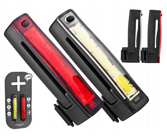 Набор велосипедных фонарей Knog Plus USB (зад+перед, чёрные), Цвет: черный, изображение 2