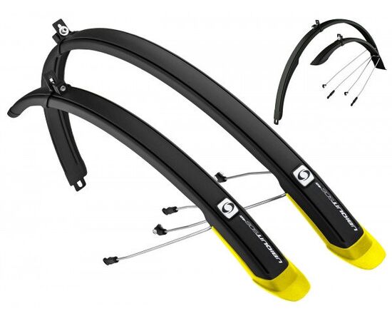 Щитки для велосипеда SIMPLA UBIQUIT 46 SDL (чёрный/жёлтый), Цвет: жёлтый