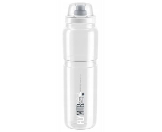 Велобутылка Elite FLY MTB 950мл (прозрачная/серый логотип), Цвет: серый, Объём: 950