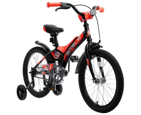 Детский велосипед Stels Jet 18" (чёрный/оранжевый), Цвет: черный, Размер рамы: 10", изображение 2