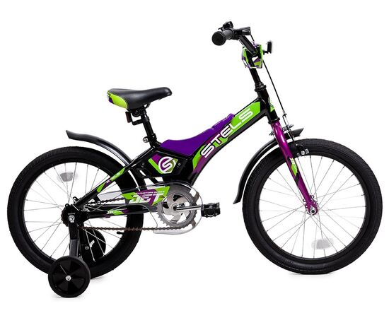Детский велосипед Stels Jet 18" (чёрный/фиолетовый), Цвет: фиолетовый, Размер рамы: 10", изображение 2