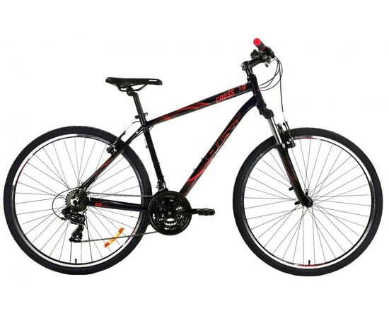 Велосипед AIST Cross 1.0 (чёрный/красный), Цвет: черный, Размер рамы: 21"