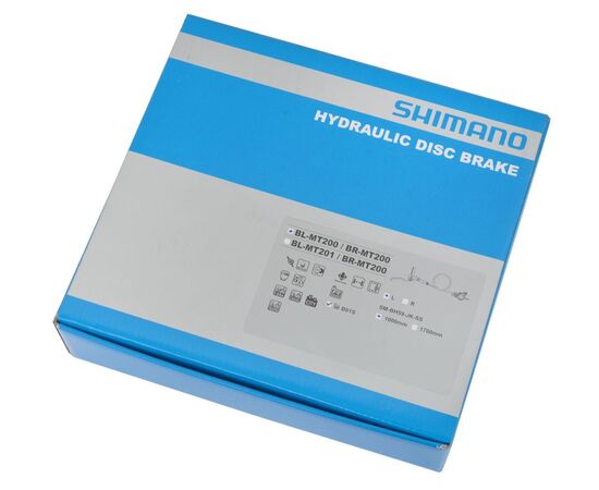 Тормоз Shimano MT200 BL(лев)/BR(пер) дисковый гидравлический 1000 мм (чёрный), изображение 3
