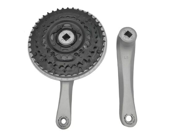 Система Shimano Tourney FC-TY501 175 мм кв. 42/34/24 с защитой (серебристый), Цвет: серый, Количество зубьев: 42/34/24, Длина: 175, изображение 3