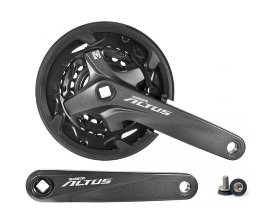 Система Shimano Altus FC-M2000 170 мм кв. 40/30/22 с защитой и болтами (чёрный), Цвет: черный, Количество зубьев: 40/30/22, Длина: 170, изображение 2