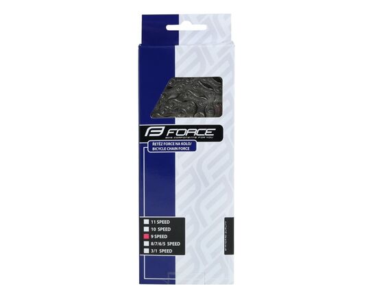 Цепь для электровелосипедов Force P9002 1/2"x11/128" 9 скоростей 138 звеньев, изображение 2