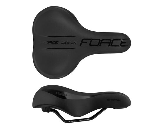 Седло туристическое FORCE COMFORT GEL LADY 20176 (чёрный), изображение 2