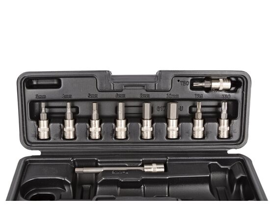 Набор динамометрический ключ для головок 1/4", 3/4/5/6/8/10мм в кейсе BIKEHAND YC-617-2S 6-156172, изображение 6