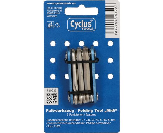 Набор ключей CYCLUS TOOLS Folding Tool Midi 9 в 1, изображение 2