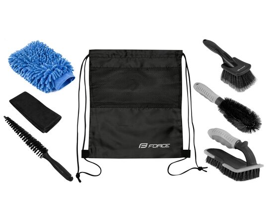Набор щеток для чистки велосипеда Force PROFI 894593 6 шт. в картонной коробке, изображение 2