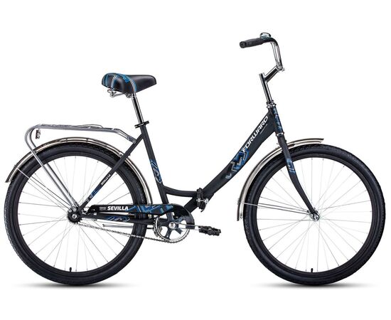 Складной велосипед Forward SEVILLA 26 1.0 (черный матовый/белый), Цвет: Черный, Размер рамы: 18,5"
