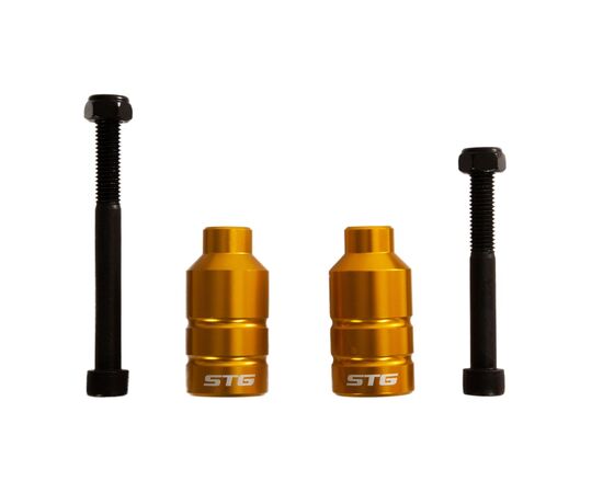 Пеги алюминиевые для трюкового самоката с осью 22,2 мм (золотой, 2 шт), Цвет: жёлтый, изображение 3